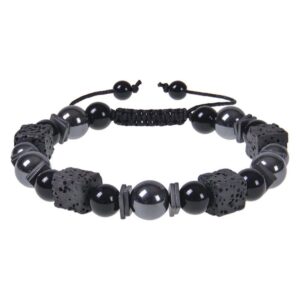 PULSERA VOLCÁNICA CUBO NEGRO