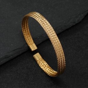 Brazalete Trenzas Dorado