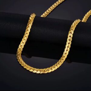 Cadena Cubana dorada plana