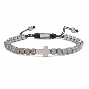 Pulsera Cruz silver horizontal