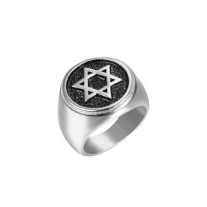 Anillo estrella David plata