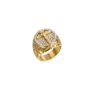 ANILLO CRUCIFIJO DORADO