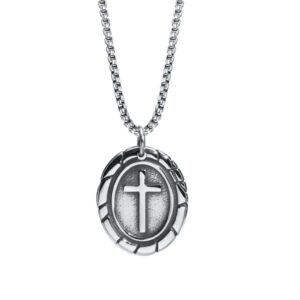 CADENA MEDALLA CRUZ SILVER