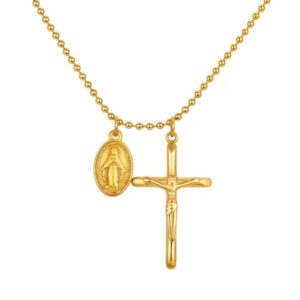 CADENA MEDALLA CON CRUZ DORADA