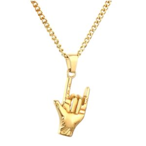 CADENA HAND ROCK DORADA