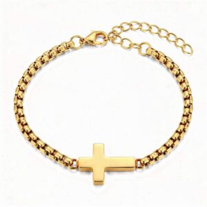 PULSERA CRUZ DORADA