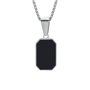 CADENA SILVER CUADRADO NEGRO