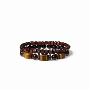 SET DE PULSERAS ELASTICAS DE MADERA